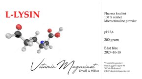 aminosyra l-lysin kosttillskott 200 gram